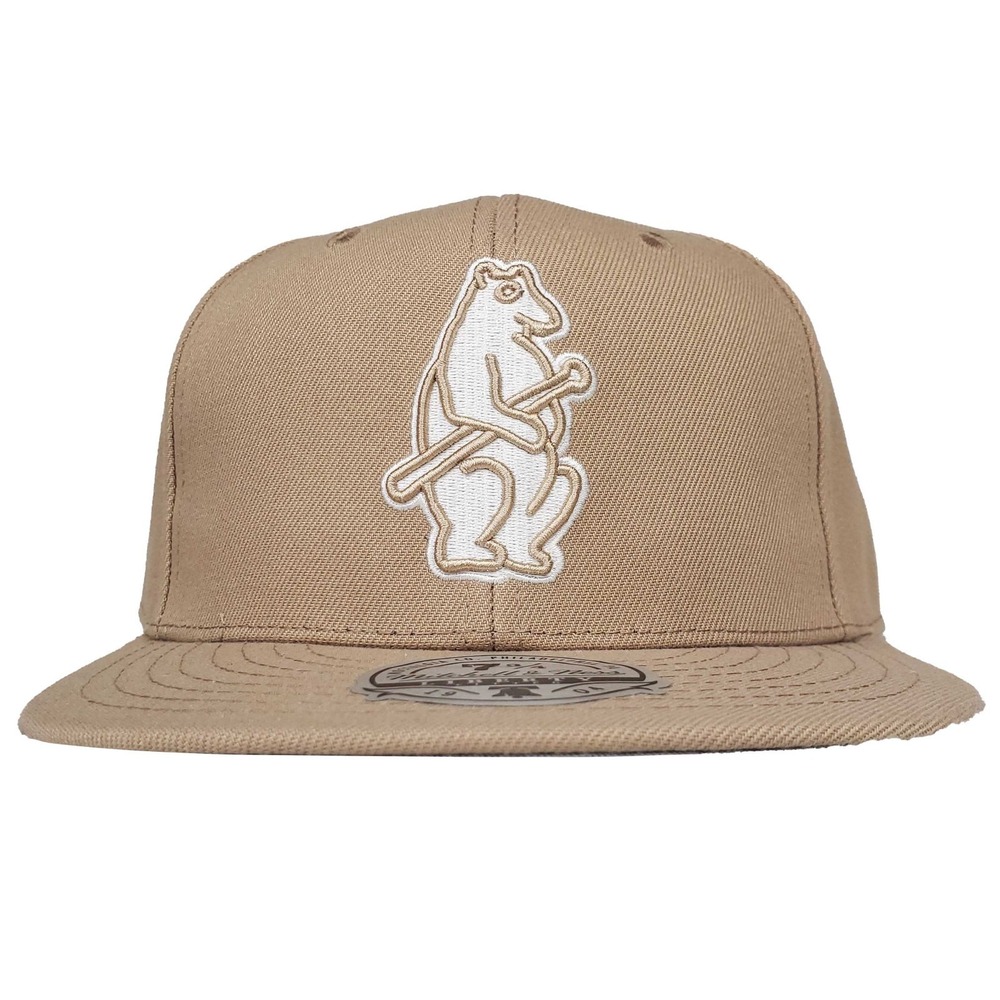 Chicago Cubs Mitchell & Ness MLB Fitted 7 3/4 Flatbill Cap Hat Khaki NWT‎